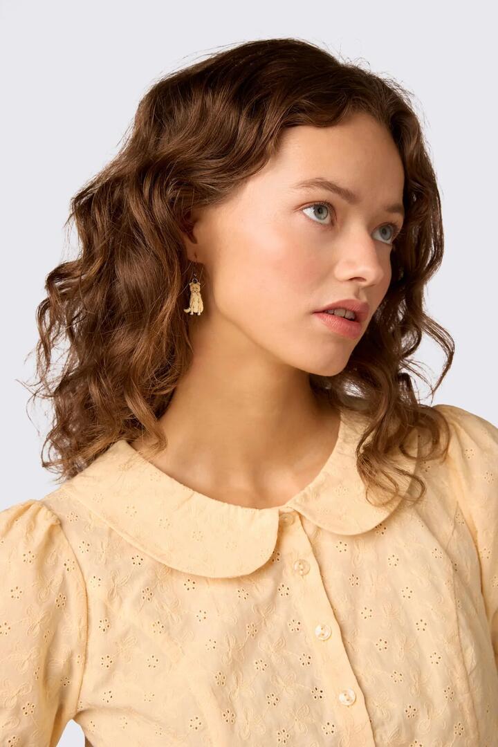 Image of Earrings. Product name - Sweet Dog Earrings in Cream colour by brand - Princess Highway