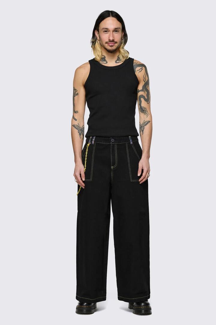 Image of Jeans. Product name - Sweetpea Jeans in Black colour by brand - Dangerfield