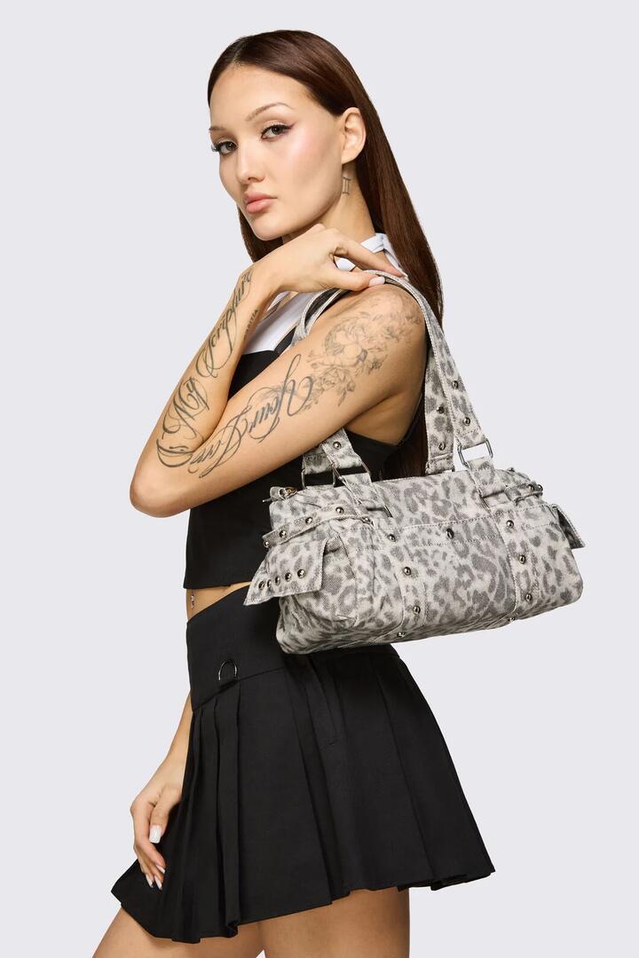 Image of Bags. Product name - Snow Leopard Handbag in Grey colour by brand - Black Friday