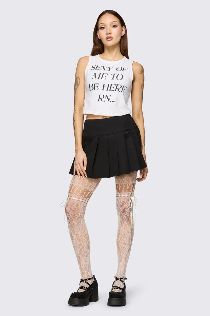 Image of Lingerie. Product name - Cream Ribbon Tie Mesh Tights in Cream colour by brand - Black Friday
