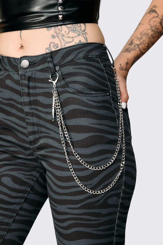 Image of Charms. Product name - Dagger Charm Jean Chain in Silver colour by brand - Dangerfield