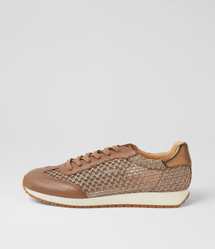 Image of Sneakers. Product name - Pup Cocoa Bronze Multi Lace Ups in Cocoa-Bronze colour by brand - MIDAS