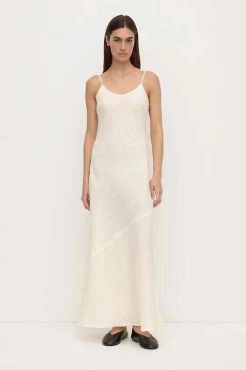 Image of Dresses. Product name - Colette Vanilla Linen Strappy Slip Dress in Cream colour by brand - Assembly Label