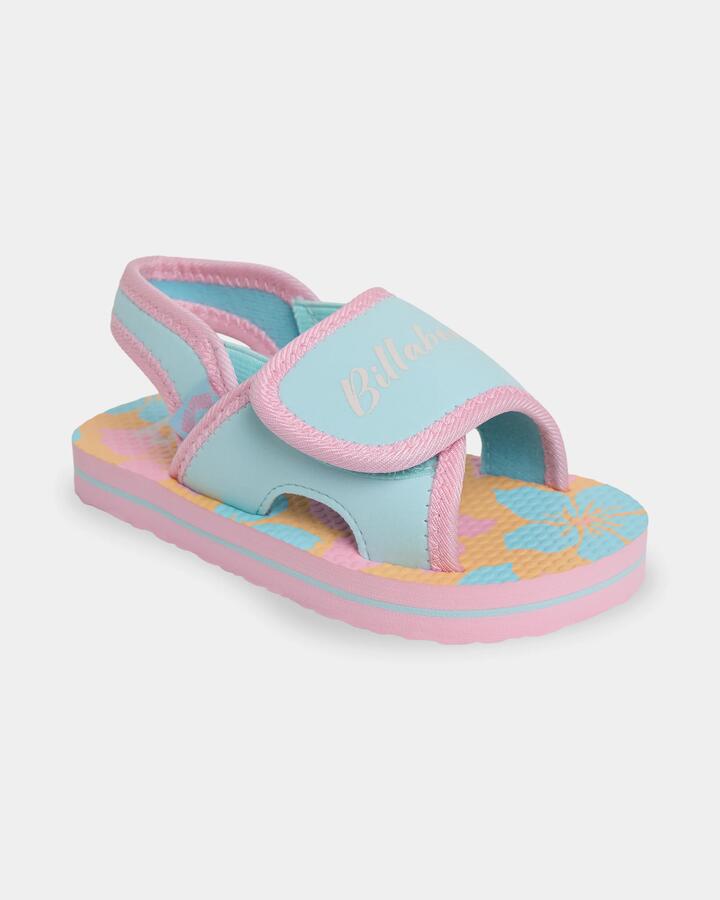 Image of Slippers. Product name - Billabong Girls 2-7 Sun Petals Slides Pink in Pink colour by brand - Billabong