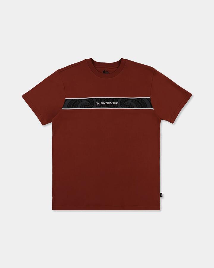 Image of T-Shirts. Product name - Quiksilver Mens Takarangi Panel T-Shirt Henna in Henna colour by brand - Quiksilver