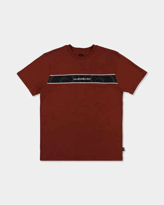 Image of T-Shirts. Product name - Quiksilver Mens Takarangi Panel T-Shirt Henna in Henna colour by brand - Quiksilver