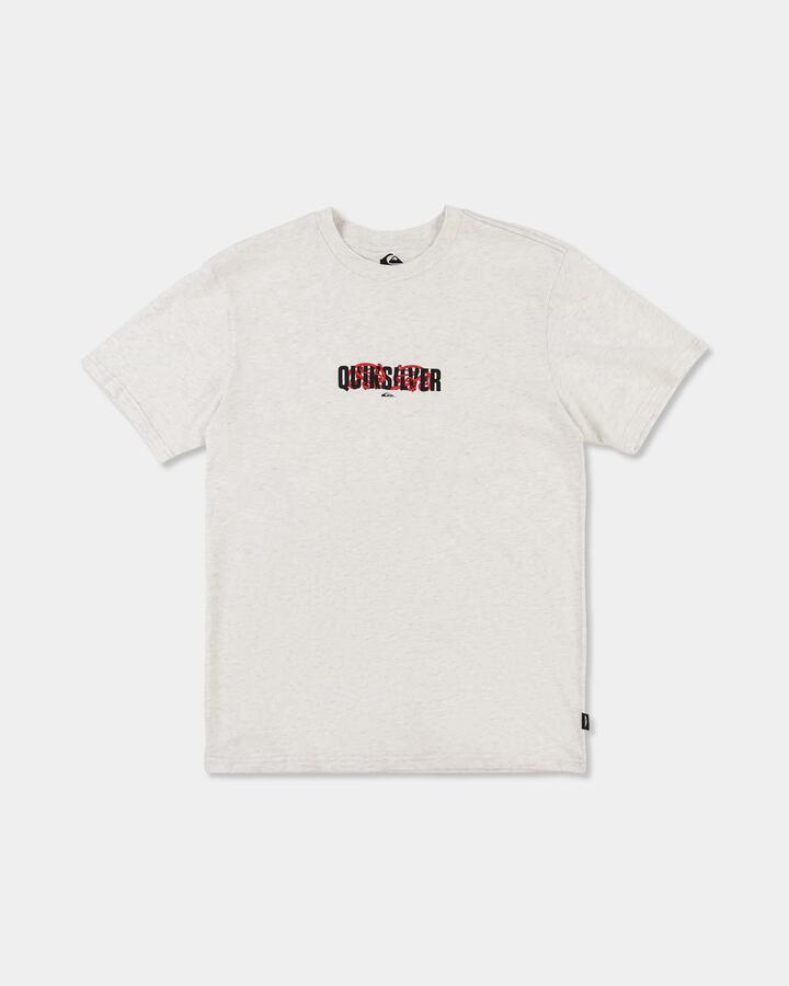 Image of T-Shirts. Product name - Quiksilver Mens Kowhaiwhai Mangopare Logo T-Shirt Snow Heather in Snow Heather colour by brand - Quiksilver