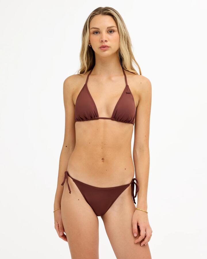 Image of Swimwear. Product name - Roxy Womens Beach Classics Tie Side Mod Bikini Bottom Java in Java colour by brand - Roxy