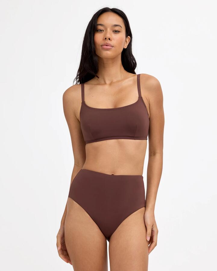 Image of Swimwear. Product name - Billabong Womens Sol Searcher Mia Dd Bralette Bikini Top Teak in Teak colour by brand - Billabong
