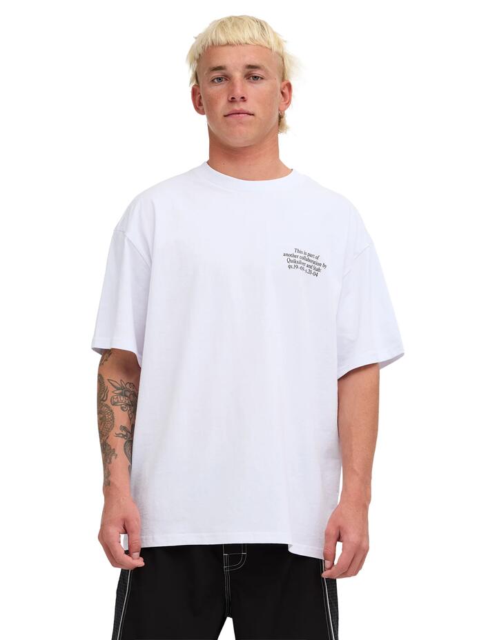 Image of T-Shirts. Product name - Quiksilver Mens Stab Collab T-Shirt White in White colour by brand - Quiksilver