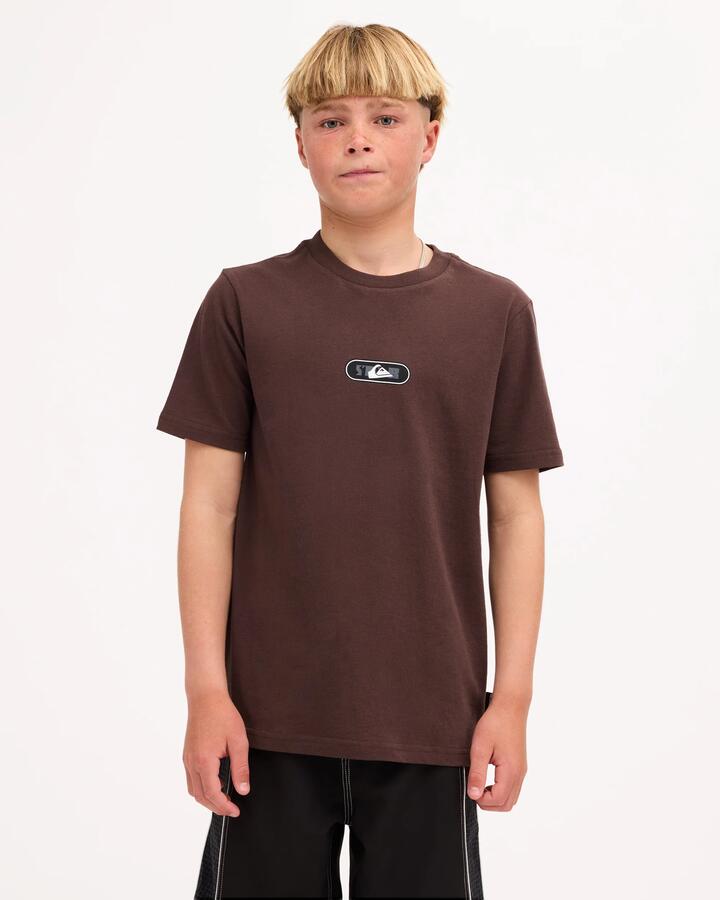 Image of T-Shirts. Product name - Quiksilver Boys 8-16 Stab Logo T-Shirt Coffee Bean in Coffee Bean colour by brand - Quiksilver