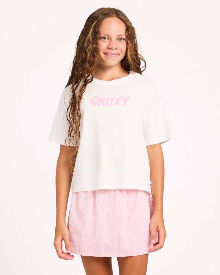 Image of T-Shirts. Product name - Roxy Girls 8-16 Saltwater Sweetie T-Shirt Cloud Dancer in Cloud Dancer colour by brand - Roxy