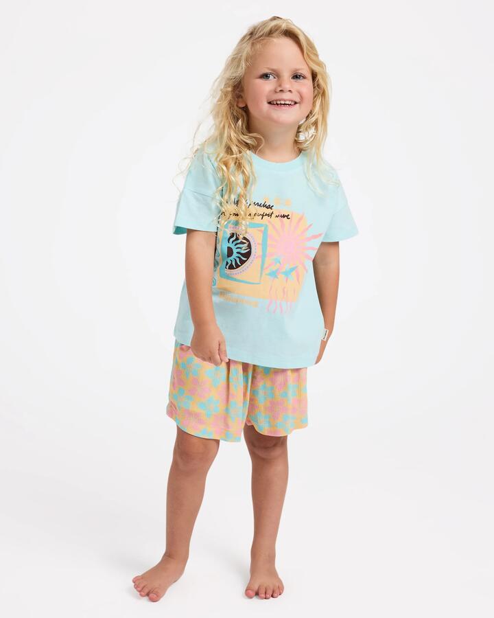 Image of T-Shirts. Product name - Billabong Girls 2-7 Edge Of Paradise T-Shirt Plume Blue in Plume Blue colour by brand - Billabong