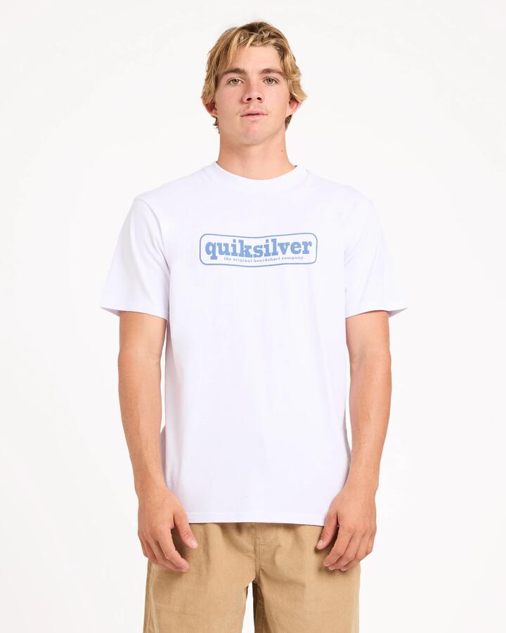 Image of T-Shirts. Product name - Quiksilver Mens Centres T-Shirt White in White colour by brand - Quiksilver
