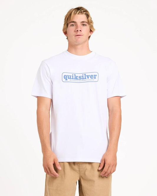 Image of T-Shirts. Product name - Quiksilver Mens Centres T-Shirt White in White colour by brand - Quiksilver