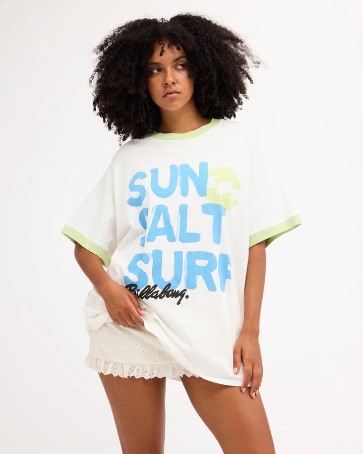 Image of T-Shirts. Product name - Billabong Womens Holiday State T-Shirt Salt Crystal in Salt Crystal colour by brand - Billabong