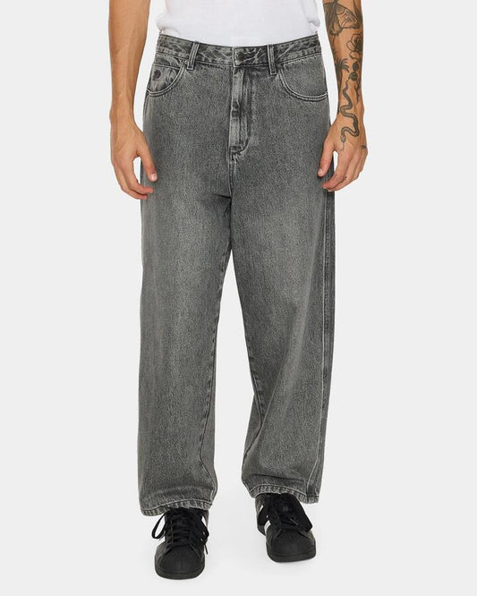 Image of Jeans. Product name - Worship Mens Still Hungry Big Dawg Denim Jean Still Grey in Still Grey colour by brand - Worship