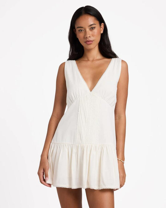 Image of Dresses. Product name - Billabong Womens Stay Dreaming Mini Dress Salt Crystal 1 in Salt Crystal 1 colour by brand - Billabong