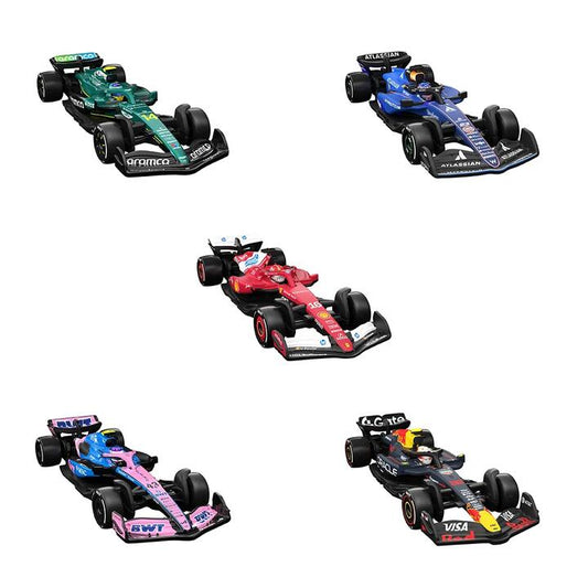 Image of Toy Cars. Product name - Bundle: Hot Wheels Formula 1 Collectible Team Cars 5 Cars (Group 6) in colour by brand - Hot Wheels