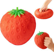 Image of Toys. Product name - Jumbo Squish Strawberry in colour by brand - Toymate