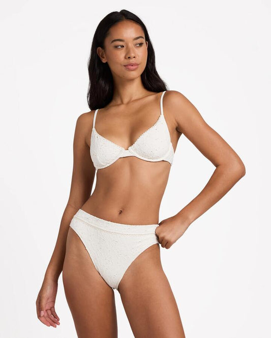 Image of Swimwear. Product name - Billabong Womens Eye On You Maui Rider Bikini Bottom Salt Crystal in Salt Crystal colour by brand - Billabong