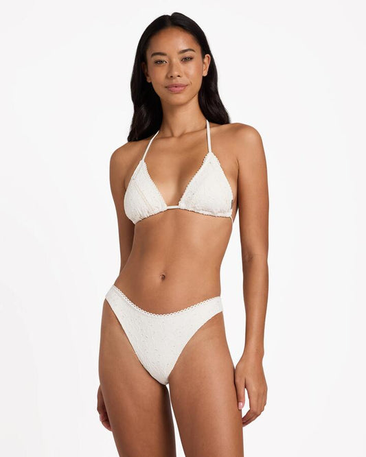 Image of Swimwear. Product name - Billabong Womens Eye On You Panelled Tri Bikini Top Salt Crystal in Salt Crystal colour by brand - Billabong