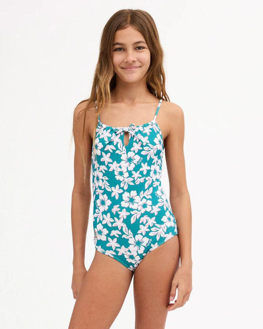 Image of Swimwear. Product name - Billabong Girls 8-16 Coconut Rush One Piece Swimsuit Evergreen in Evergreen colour by brand - Billabong