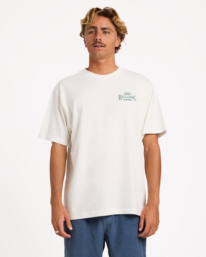 Image of T-Shirts. Product name - Billabong Mens Crossboards T-Shirt Off White in Off White colour by brand - Billabong