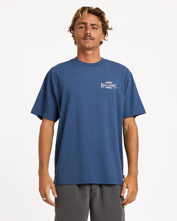 Image of T-Shirts. Product name - Billabong Mens Crossboards T-Shirt Dark Denim in Dark Denim colour by brand - Billabong
