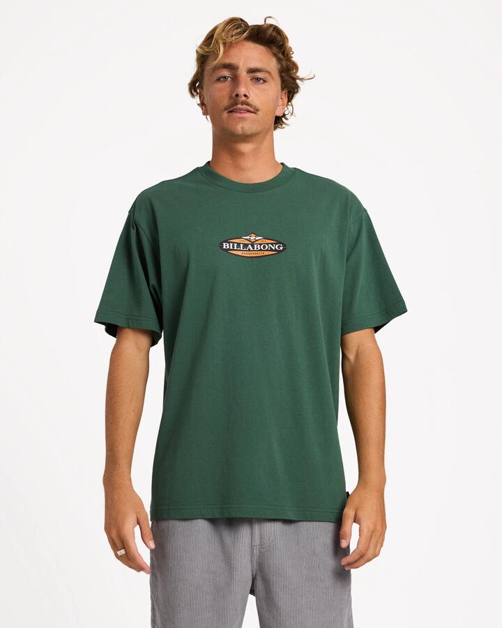 Image of T-Shirts. Product name - Billabong Mens Stringer T-Shirt Field Green in Field Green colour by brand - Billabong