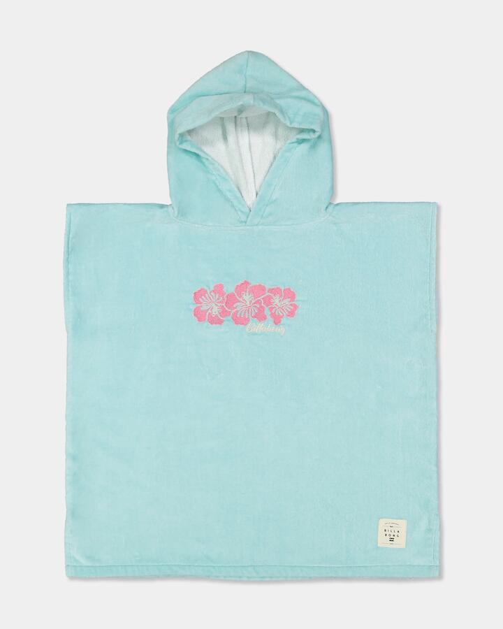 Image of Towels. Product name - Billabong Girls 2-7 Little Lillies Hooded Towel Plume Blue in Plume Blue colour by brand - Billabong
