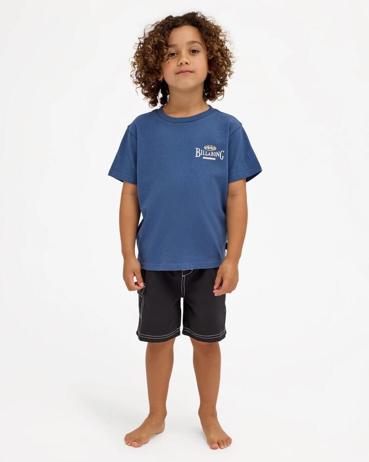 Image of T-Shirts. Product name - Billabong Boys 2-7 Groms Crossboards T-Shirt Dark Denim in Dark Denim colour by brand - Billabong