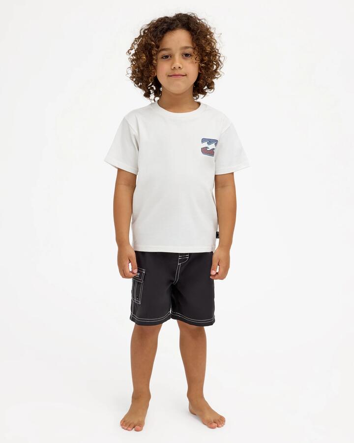 Image of T-Shirts. Product name - Billabong Boys 2-7 Groms Heritage Arch T-Shirt Off White in Off White colour by brand - Billabong