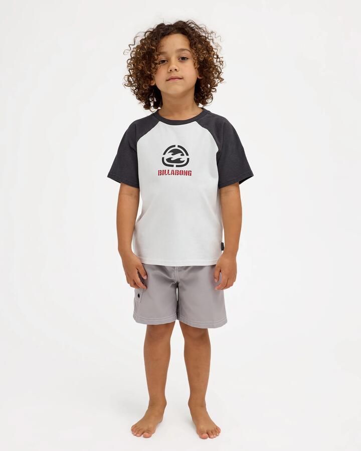 Image of T-Shirts. Product name - Billabong Boys 2-7 Groms Spec 73 Raglan T-Shirt Fog in Fog colour by brand - Billabong