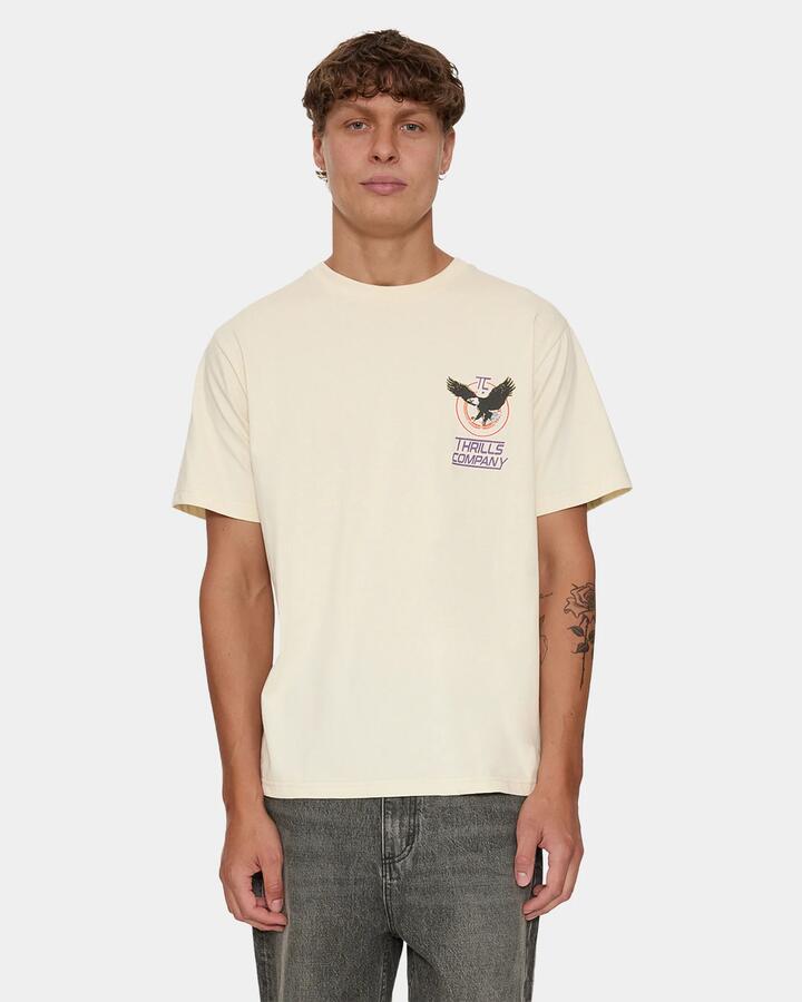 Image of T-Shirts. Product name - Thrills Mens Servicing South Of Paradise Merch T-Shirt Heritage White in Heritage White colour by brand - Thrills