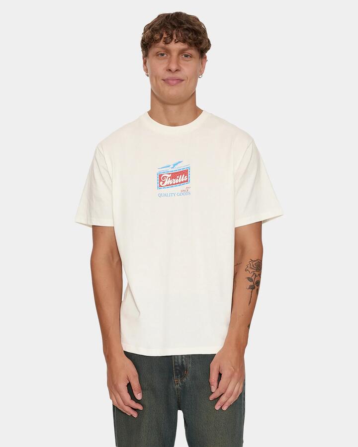 Image of T-Shirts. Product name - Thrills Mens Make Em Tough Merch T-Shirt Dirty White in Dirty White colour by brand - Thrills
