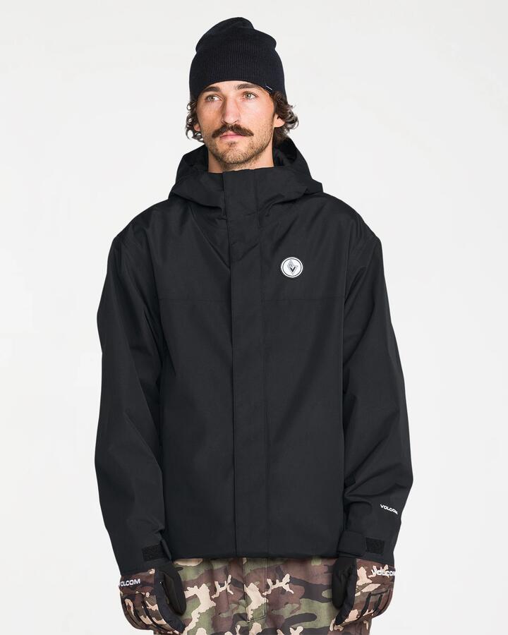 Image of Coats & Jackets. Product name - Volcom Mens Buckthreeeighty Jacket Black in Black colour by brand - Volcom