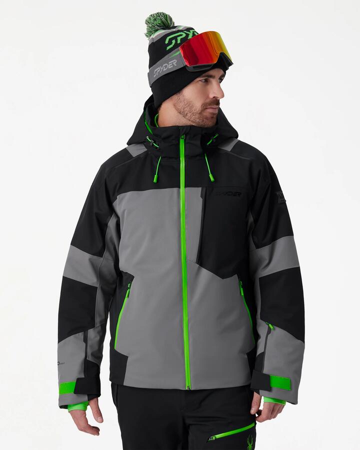 Image of Coats & Jackets. Product name - Spyder Mens Leader Jacket Storm in Storm colour by brand - Spyder