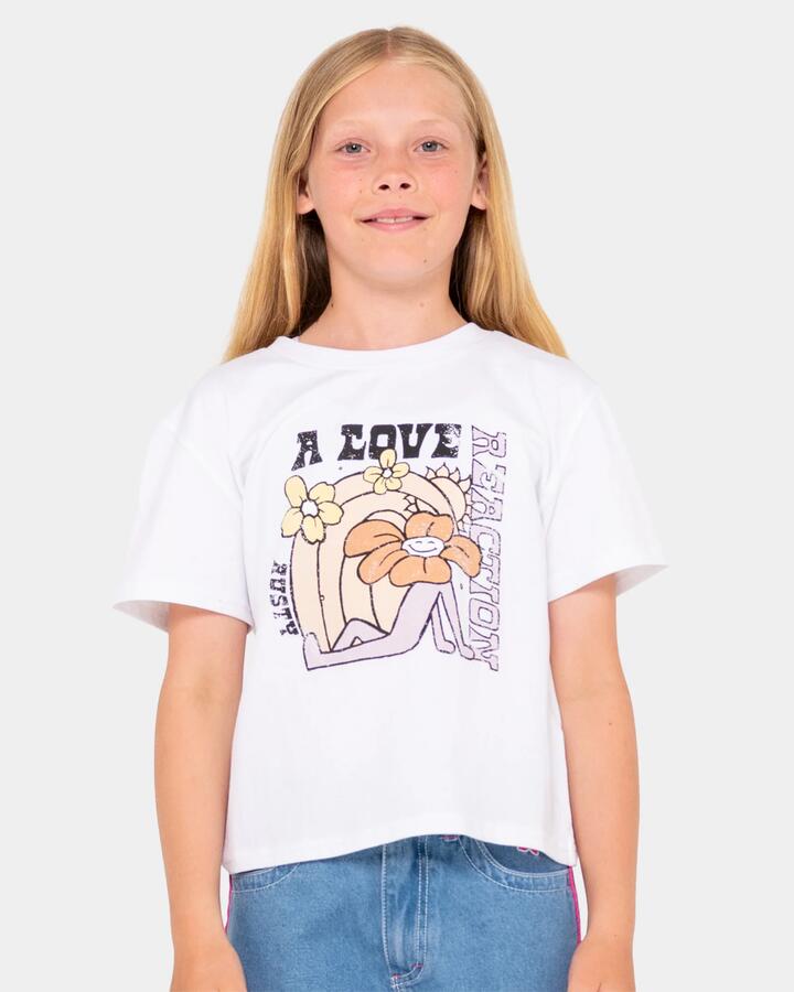 Image of T-Shirts. Product name - Rusty Girls 8-16 A Love Baby T-Shirt White in White colour by brand - Rusty
