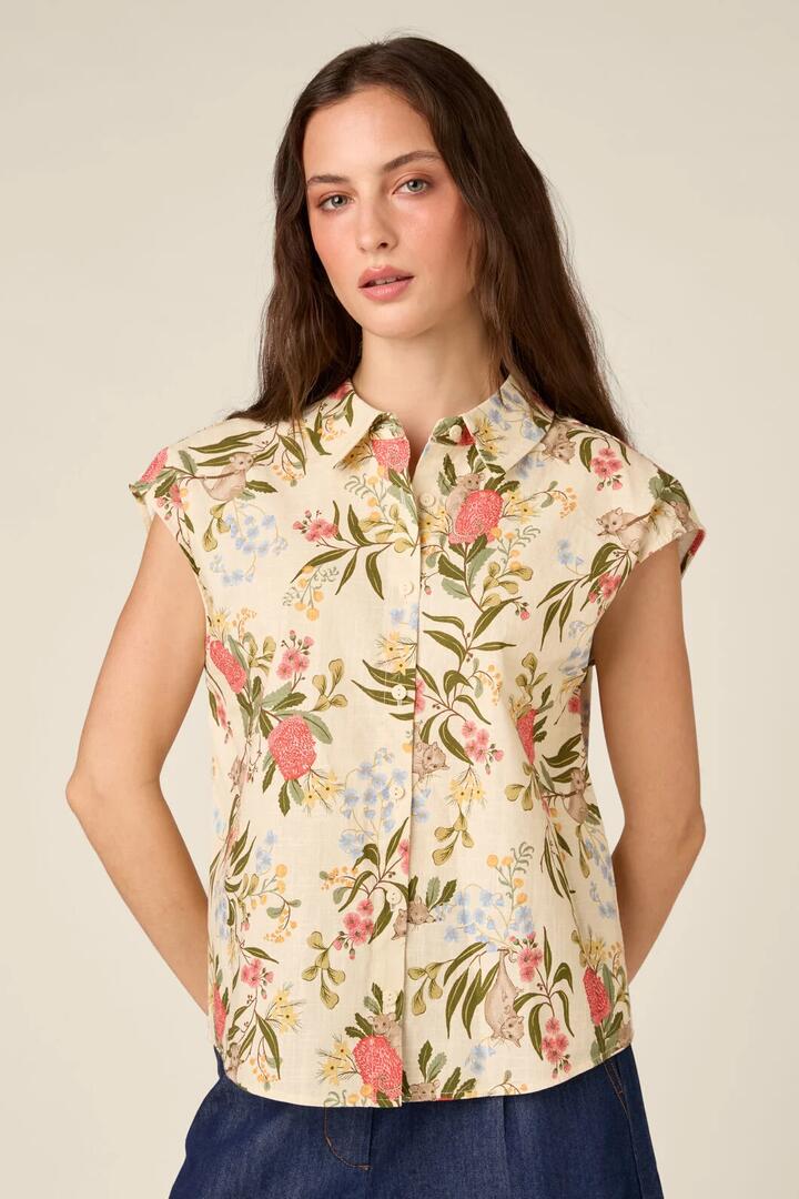 Image of Shirts. Product name - Pygmy Possum Summer Shirt in Cream colour by brand - Princess Highway
