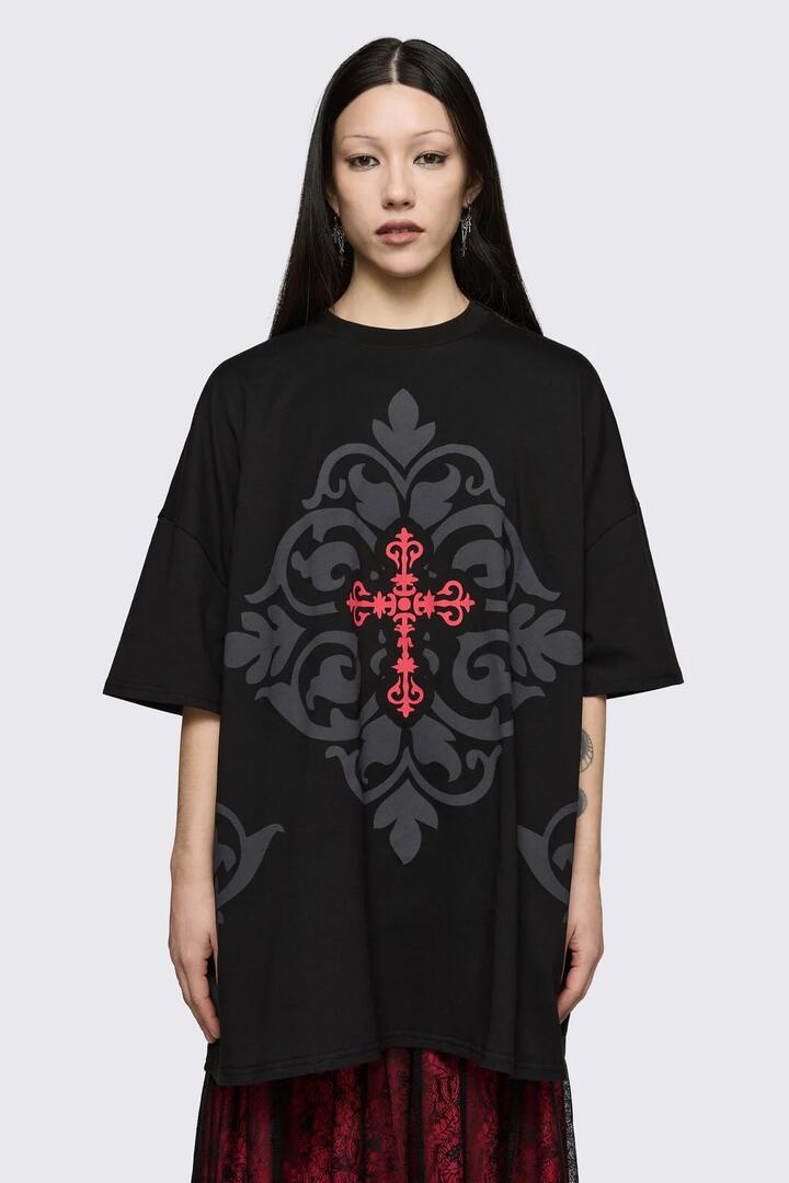 Image of T-Shirts. Product name - Sunday Oversized Tee in Black colour by brand - Black Friday