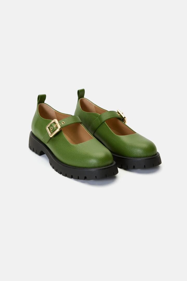 Image of Flats. Product name - I Mean Business Heel Olive in Olive colour by brand - Gorman