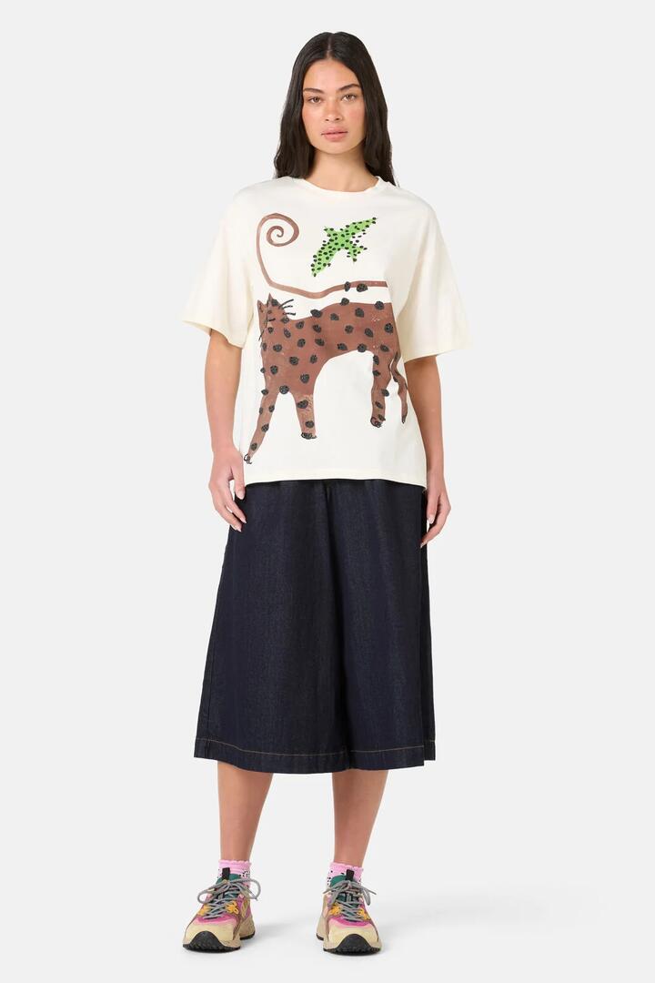 Image of T-Shirts. Product name - Right Meow Placement Oversized Tee in Print colour by brand - Gorman