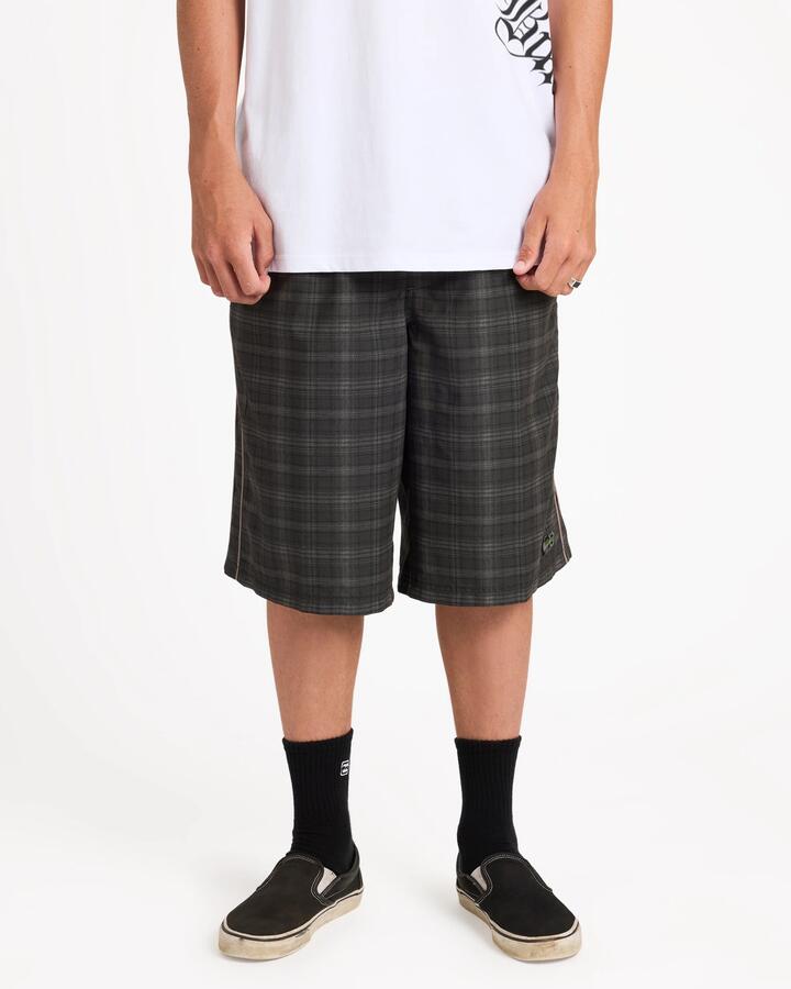 Image of Swimwear. Product name - Billabong Mens Immortal Check Throw On 23" Boardshorts Moss in Moss colour by brand - Billabong