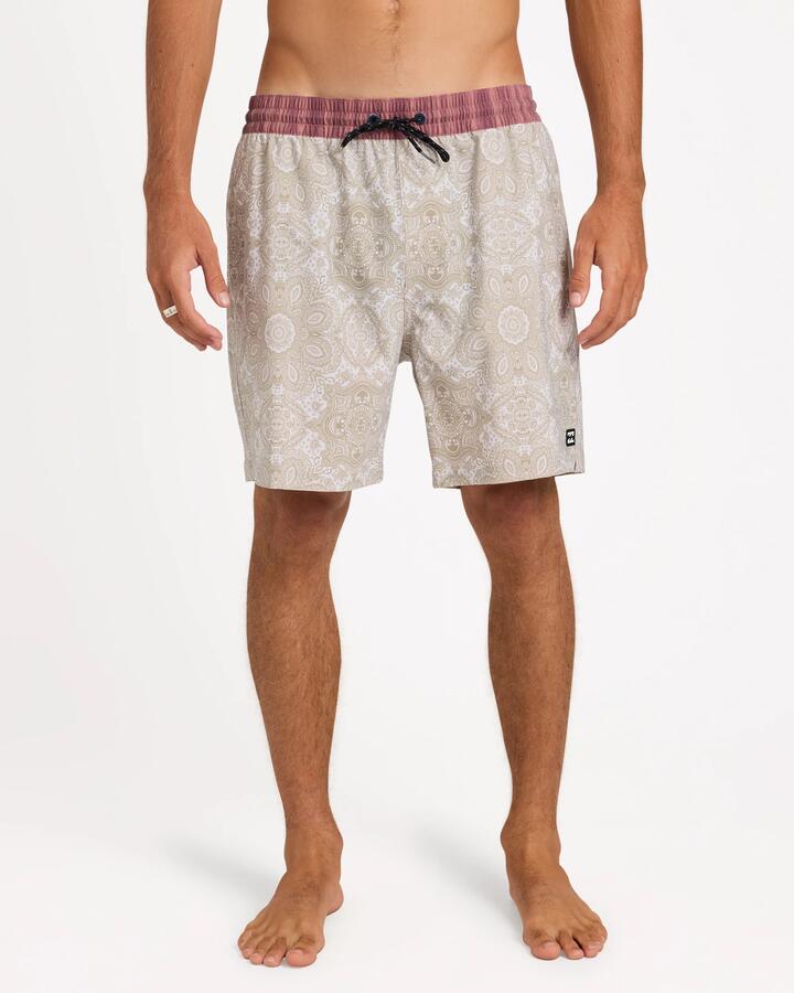 Image of Swimwear. Product name - Billabong Mens Eastcoast Layback 18" Boardshorts Sand Khaki in Sand Khaki colour by brand - Billabong