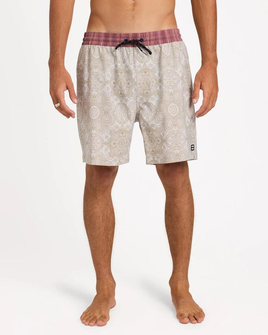 Image of Swimwear. Product name - Billabong Mens Eastcoast Layback 18" Boardshorts Sand Khaki in Sand Khaki colour by brand - Billabong