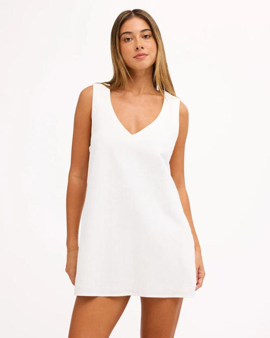 Image of Dresses. Product name - Roxy Womens Sun Charm Mini Dress White in White colour by brand - Roxy