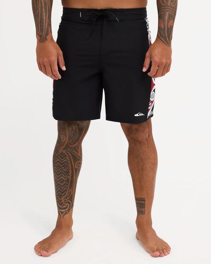 Image of Swimwear. Product name - Quiksilver Mens Tohu Surfsilk Arch 18" Boardshorts Black in Black colour by brand - Quiksilver