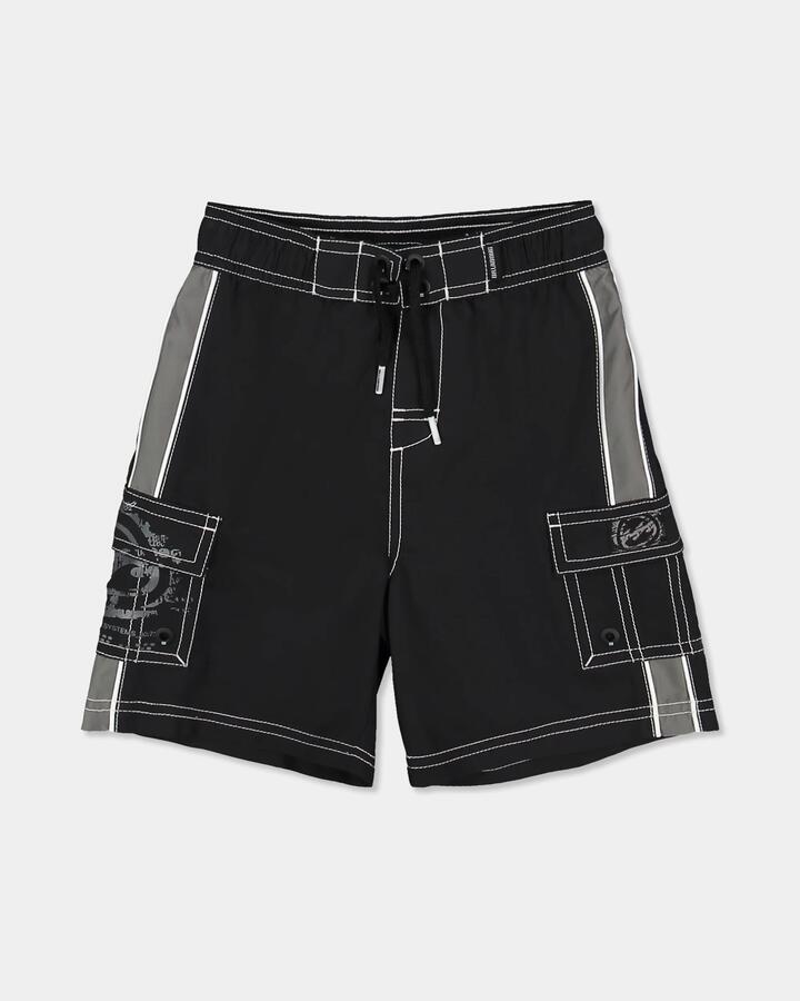 Image of Swimwear. Product name - Billabong Boys 2-7 Throw On 3.0 13" Boardshorts Black/Grey in Black/Grey colour by brand - Billabong