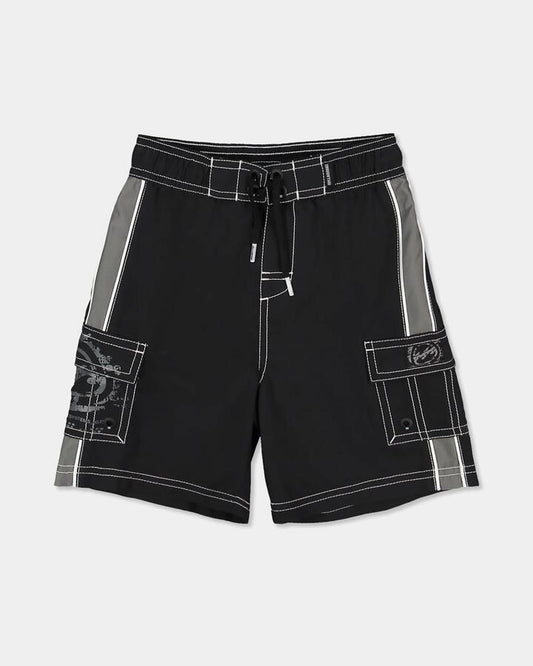 Image of Swimwear. Product name - Billabong Boys 2-7 Throw On 3.0 13" Boardshorts Black/Grey in Black/Grey colour by brand - Billabong